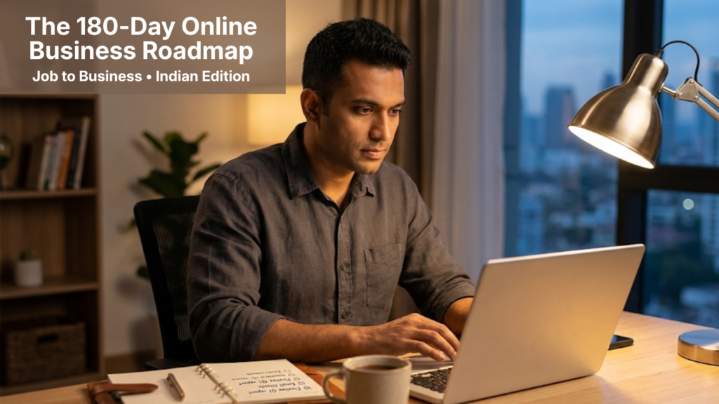 Indian professional planning to start online business in India using 180-Day Framework