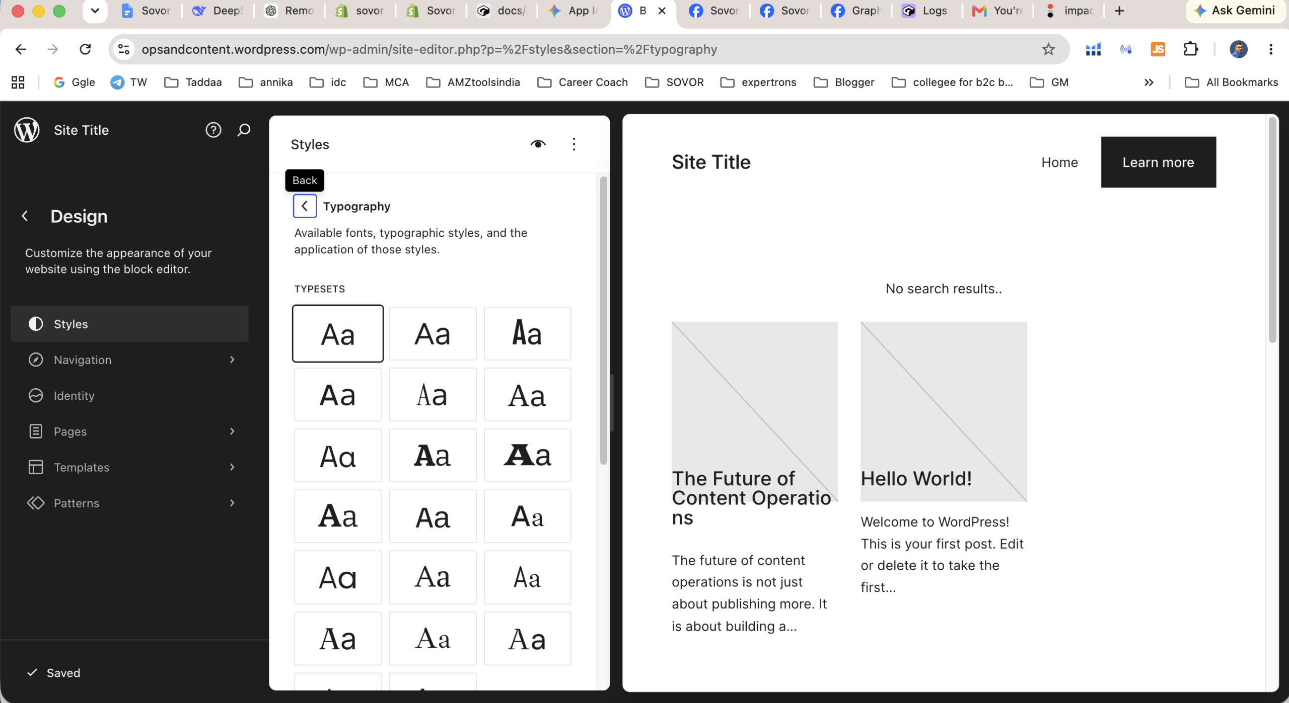 WordPress.com site editor confusion