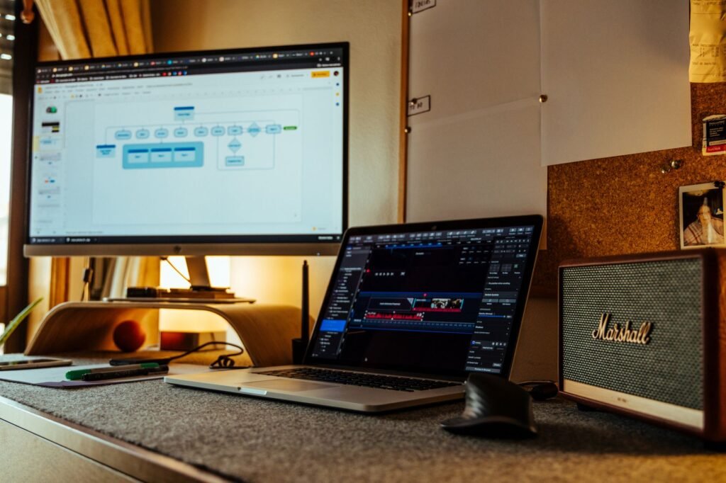digital product creator workspace for an online business model guide